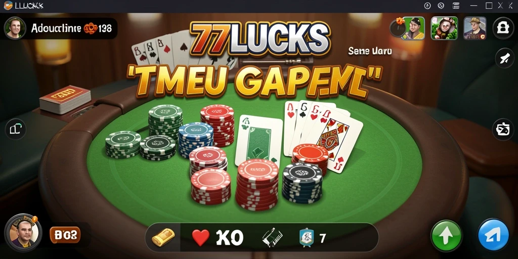 Screenshot gameplay <strong>77LUCKS</strong> yang menampilkan suasana permainan Gaple yang seru.