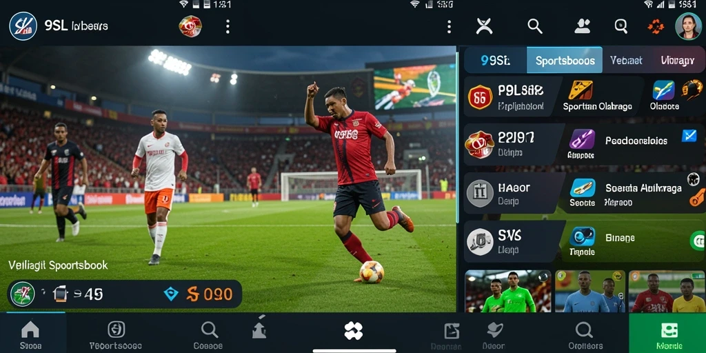 Tampilan antarmuka pengguna 9SL yang menarik untuk taruhan olahraga.