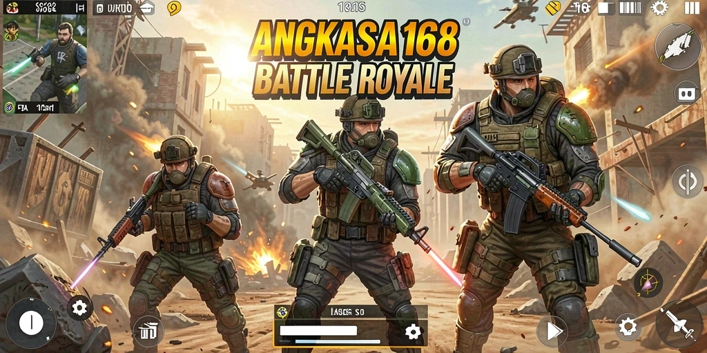 Tampilan gameplay seru dalam pertempuran Battle Royale.