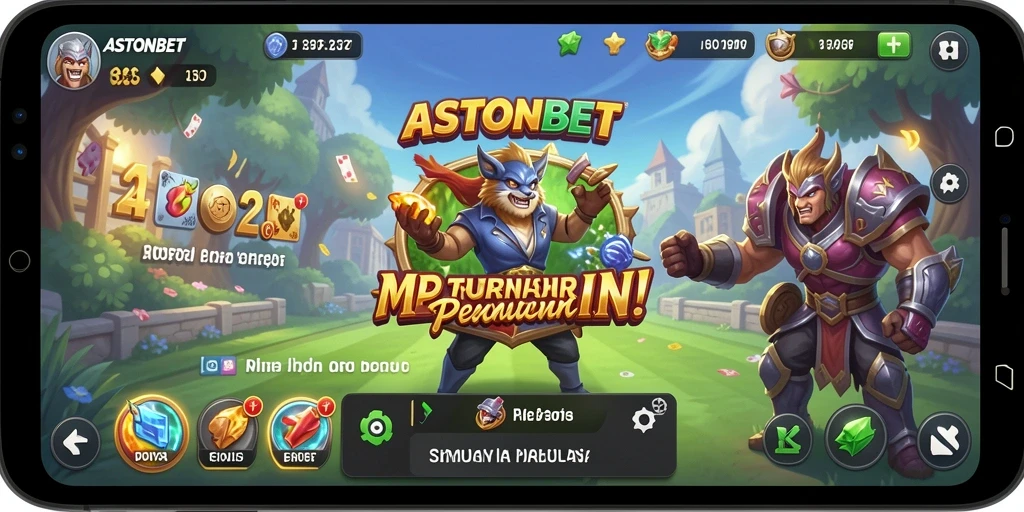 Screenshot menampilkan gameplay menarik ASTONBET dengan elemen simulasi.