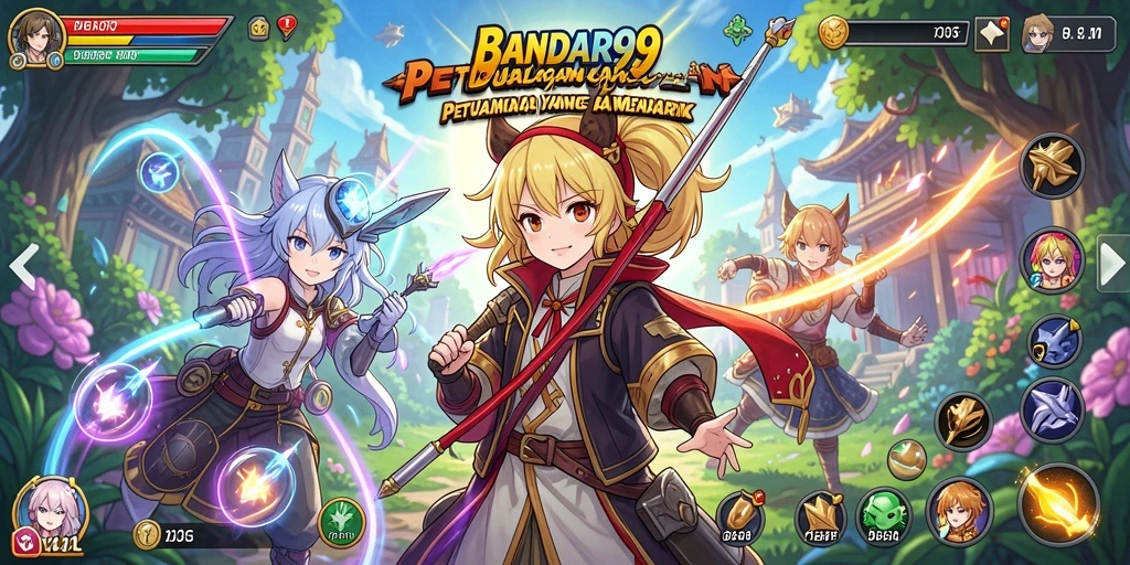 Tampilan gameplay BANDAR99 yang penuh warna dan aksi.