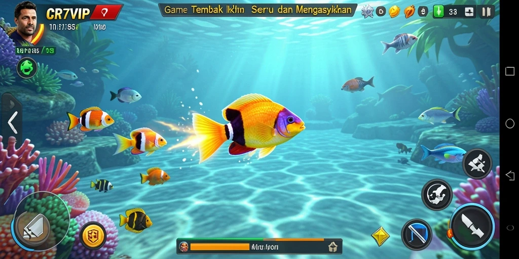 Gameplay seru dalam CR7VIP saat menembak ikan dengan teman-teman.