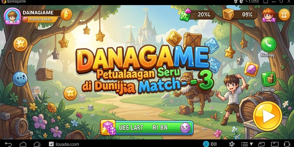Tampilan gameplay seru Match-3 di DANAGAME.