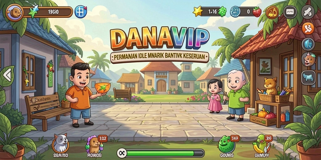 Tampilan gameplay utama <strong>DANAVIP</strong> yang menawan dan interaktif.