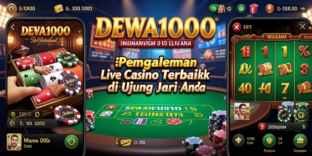 Tampilan gameplay Live Casino DEWA1000 yang menakjubkan dan interaktif.