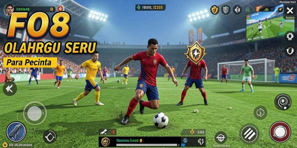 Screenshot gameplay FO8 menunjukkan aksi mendebarkan dalam pertandingan olahraga.