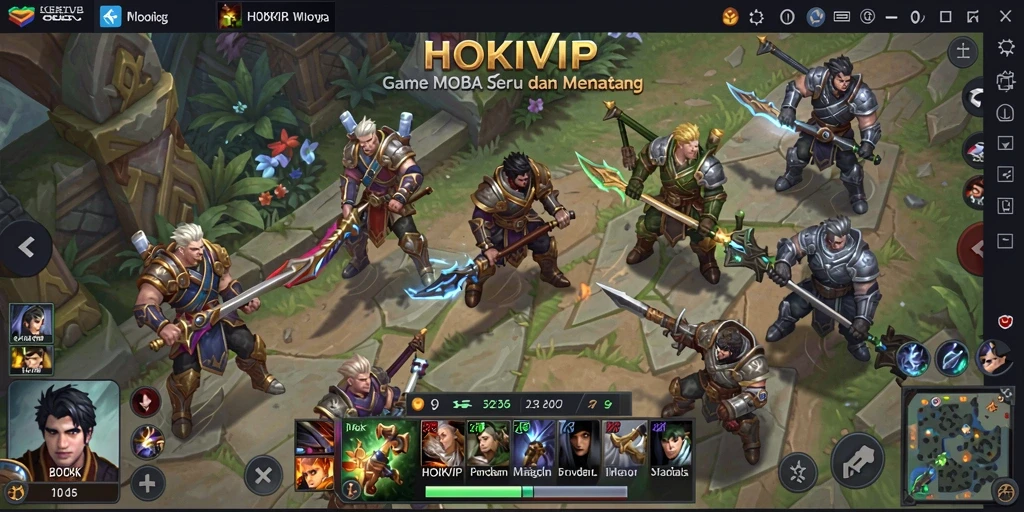 Screenshot HOKIVIP menampilkan aksi seru dalam permainan MOBA.