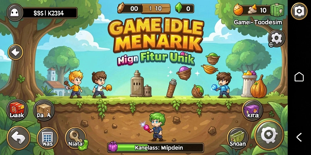 Tangkapan layar utama K234 menampilkan gameplay santai dan menarik.