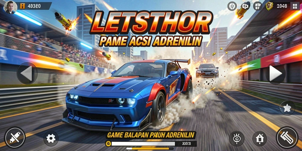Tampilan gameplay LETSTHOR yang seru dan menegangkan.