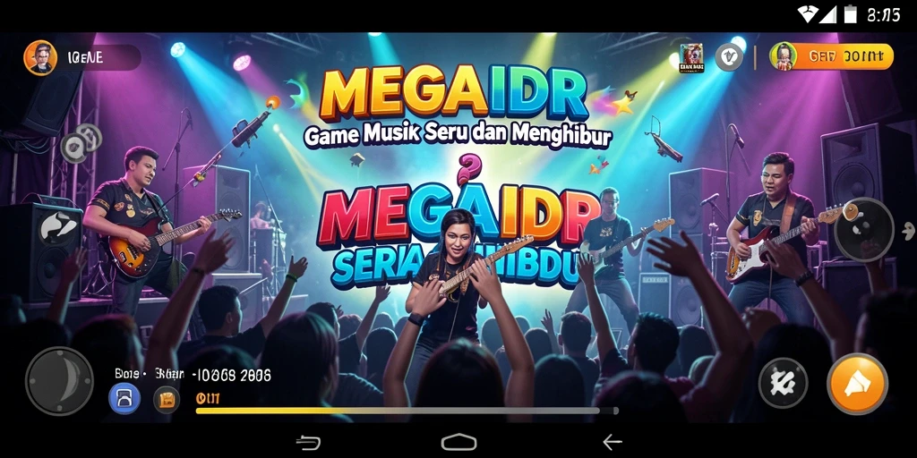 Tampilan gameplay seru di MEGAIDR dengan beragam lagu.