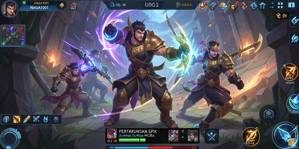 Tampilan gameplay NAGA1001 dengan aksi pertarungan seru.