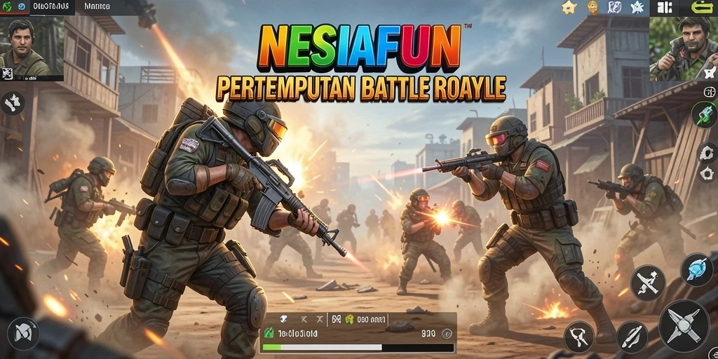 Gameplay seru NESIAFUN dalam pertempuran Battle Royale.