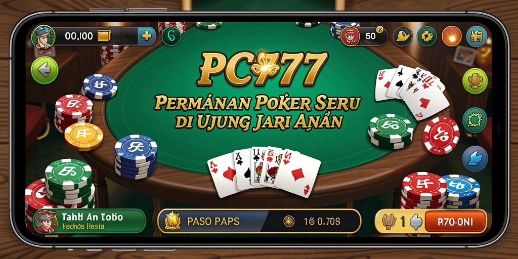 Tampilan gameplay Poker PC777 yang menegangkan dan mengasyikkan.