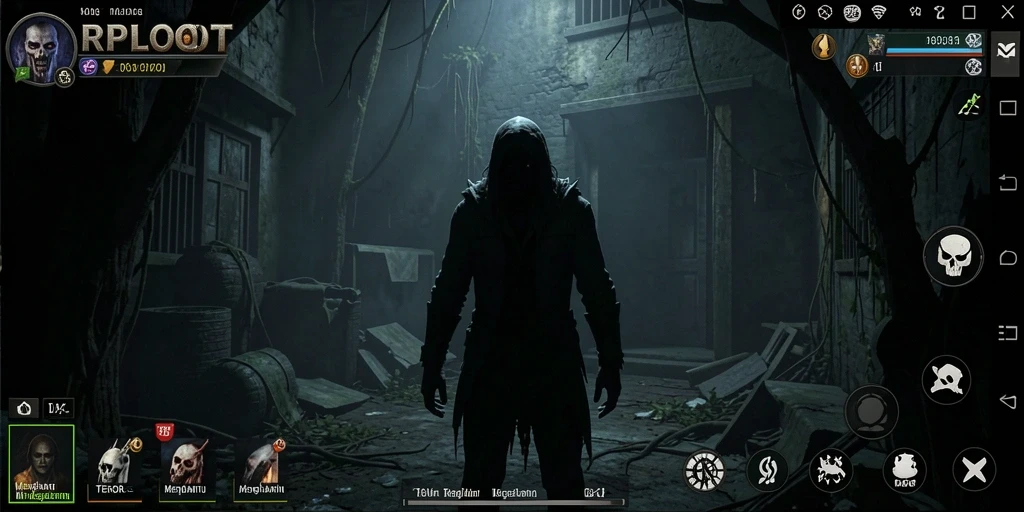 Screenshot menampilkan gameplay RPLOOT yang menakutkan dan penuh ketegangan.