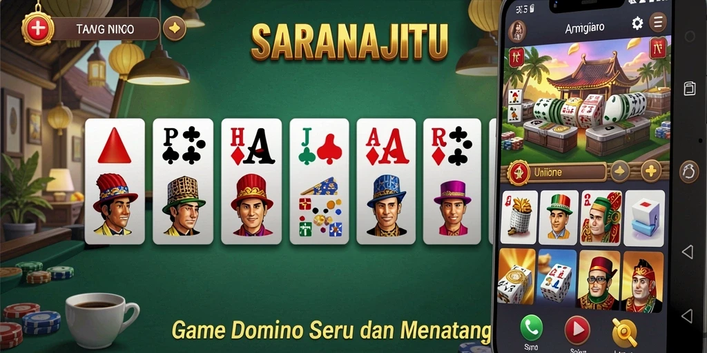 Tampilan gameplay menarik dalam SARANAJITU dengan suasana kompetitif yang seru.