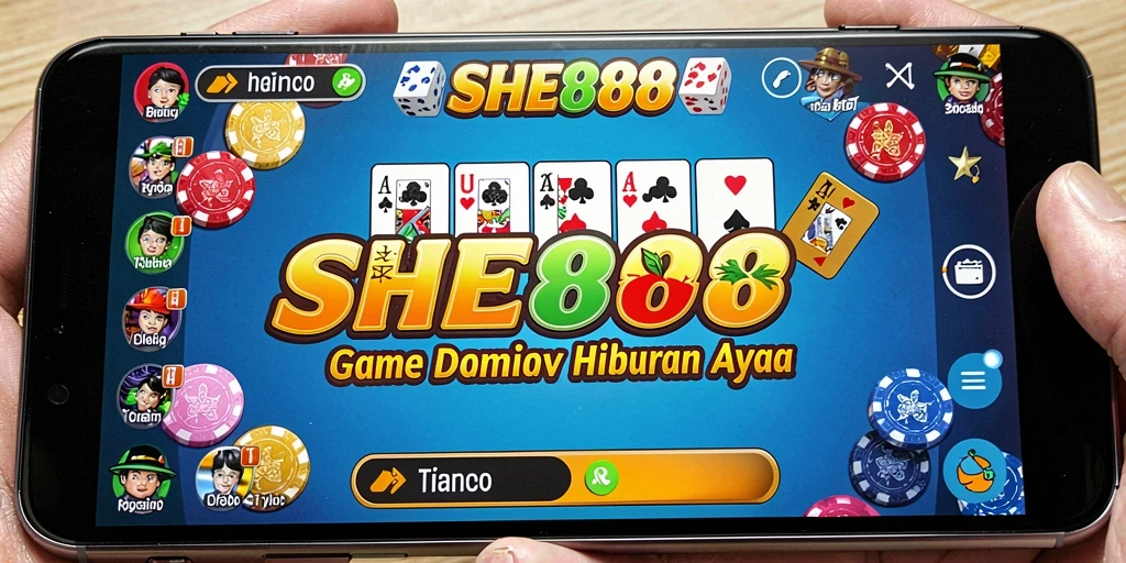 Tampilan gameplay SHE888 yang menarik dengan berbagai kartu Domino.