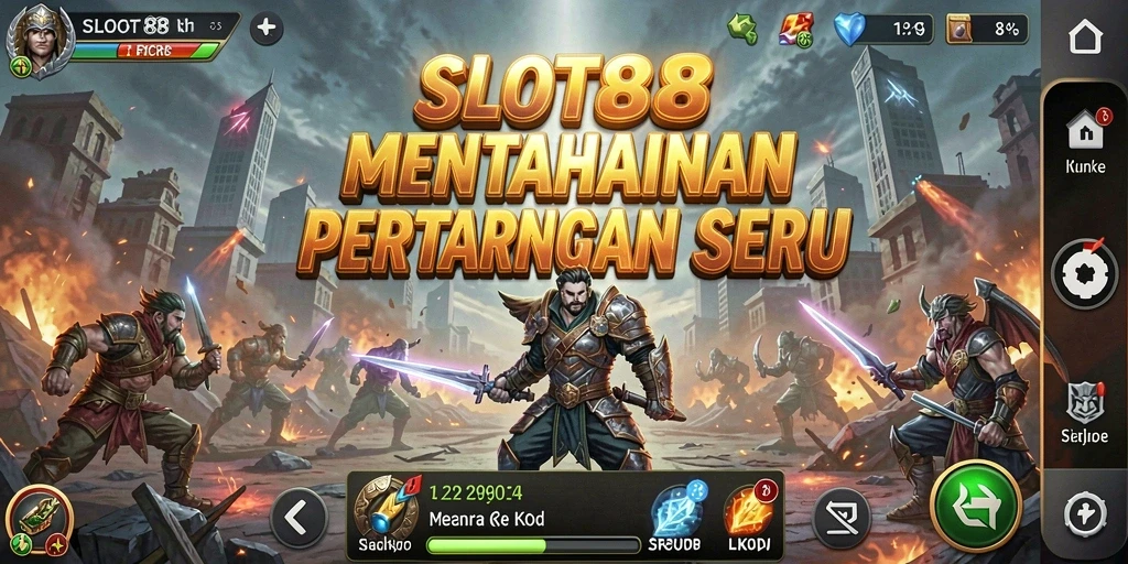Tampilan seru dari permainan Tower Defense dengan menara dan musuh beragam.