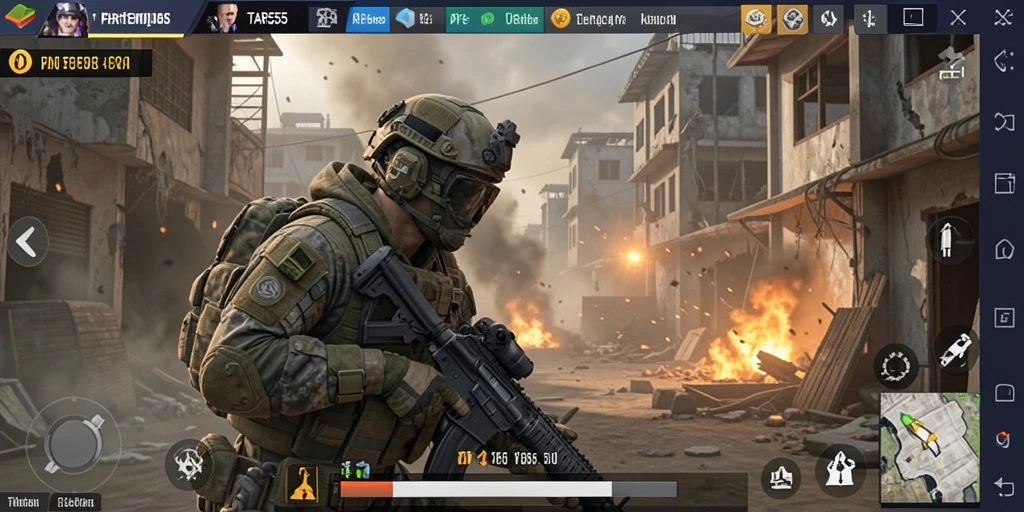Gameplay TAR555 dengan aksi tembak-menembak yang intens dan mendebarkan.