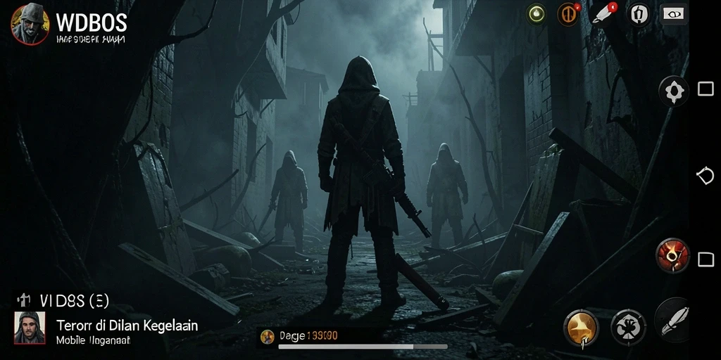 Screenshot intensitas gameplay WDBOS dalam suasana horor.
