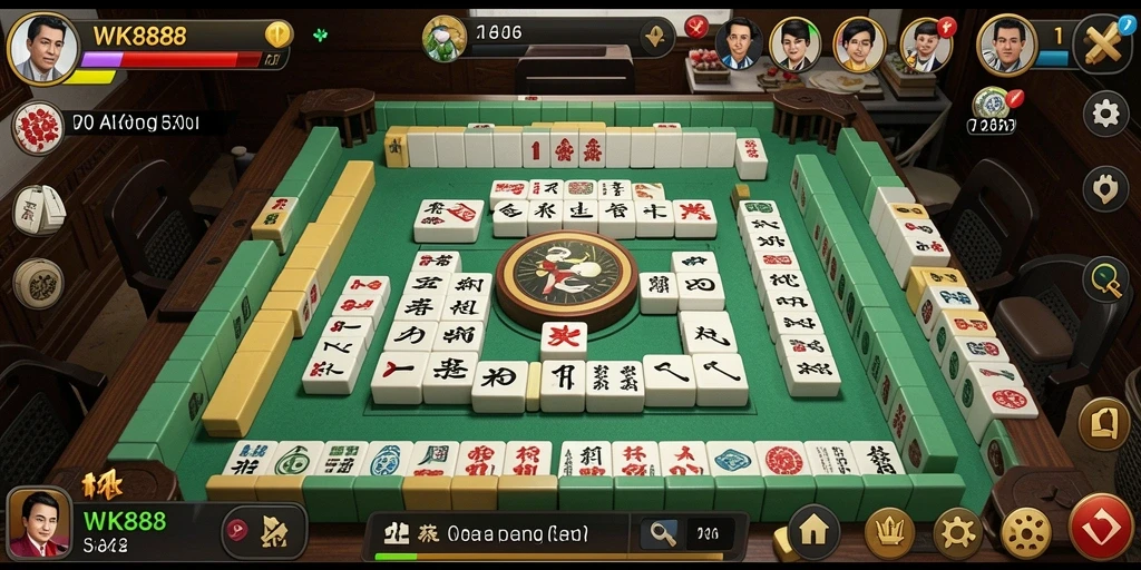 Screenshot utama WK888 menunjukkan gameplay Mahjong yang seru dan interaktif.